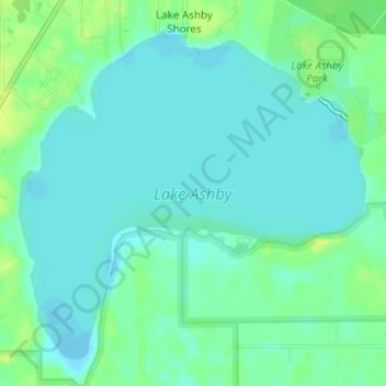 Lake Ashby topographic map, elevation, terrain