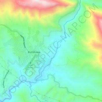 Chimbu River topographic map, elevation, terrain