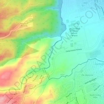 Carmona River topographic map, elevation, terrain