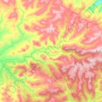 Rio Lava-tudo topographic map, elevation, terrain