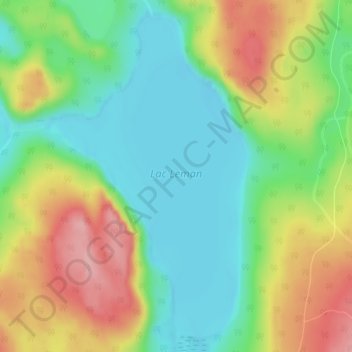 Lac Leman topographic map, elevation, terrain