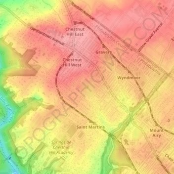 Pastorius Park topographic map, elevation, terrain