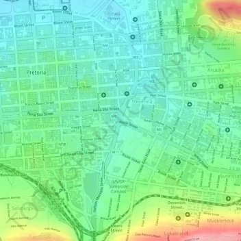 Apies topographic map, elevation, terrain