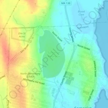 Somerset Reservoir topographic map, elevation, terrain