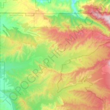 Quatal Canyon topographic map, elevation, terrain
