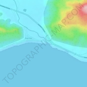 Playa Imias topographic map, elevation, terrain