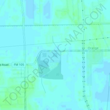 Toledo Bend topographic map, elevation, terrain