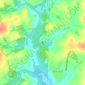 Lancaster-Boone Dam topographic map, elevation, terrain
