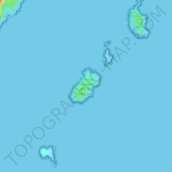 Île Piana topographic map, elevation, terrain