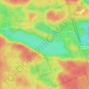 Bon Echo Lake topographic map, elevation, terrain