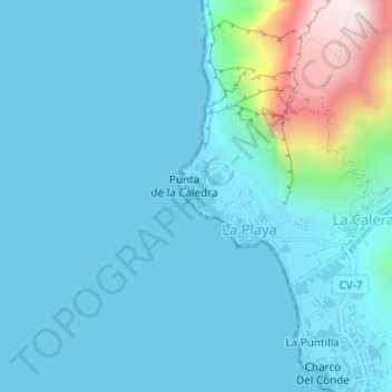 Charco del Cieno topographic map, elevation, terrain