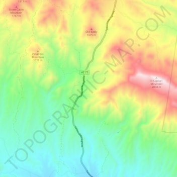 El Capitan Canyon topographic map, elevation, terrain
