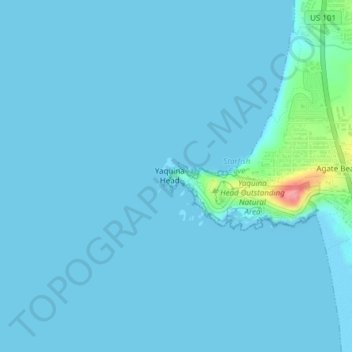 Yaquina Head Light topographic map, elevation, terrain
