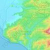 Santa Monica Mountains topographic map, elevation, terrain