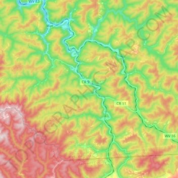 Dry Fork topographic map, elevation, terrain
