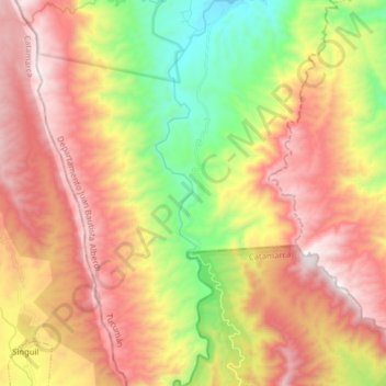 Rio Singuil topographic map, elevation, terrain