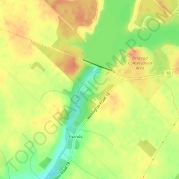 Belwood Quarry topographic map, elevation, terrain