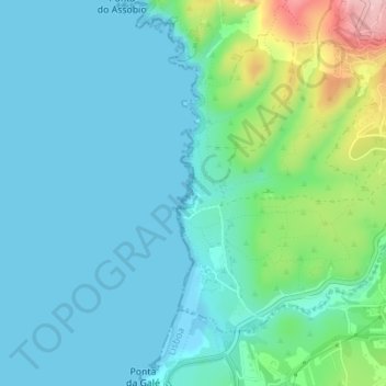 Praia do Abano (restricted) topographic map, elevation, terrain