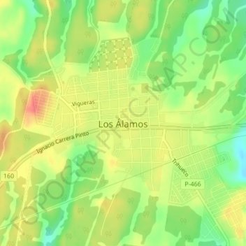Los Álamos topographic map, elevation, terrain