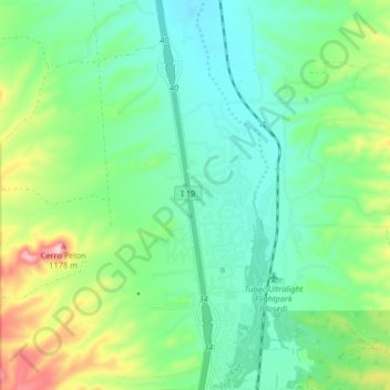 Tubac topographic map, elevation, terrain