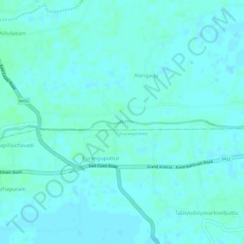Kaveri topographic map, elevation, terrain
