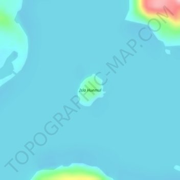 Isla Huemul topographic map, elevation, terrain