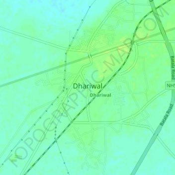 Dhariwal topographic map, elevation, terrain