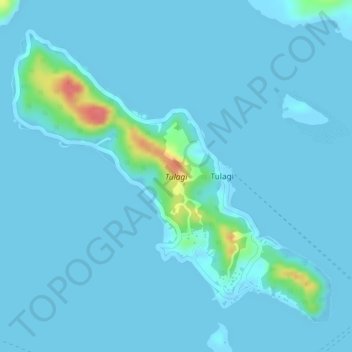 Tulagi topographic map, elevation, terrain