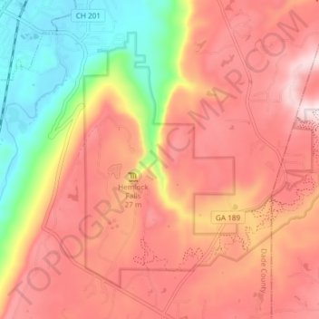 Cloudland Canyon State Park topographic map, elevation, terrain