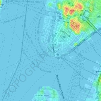 Battery Park topographic map, elevation, terrain