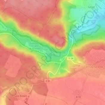 Étang de Cernay topographic map, elevation, terrain
