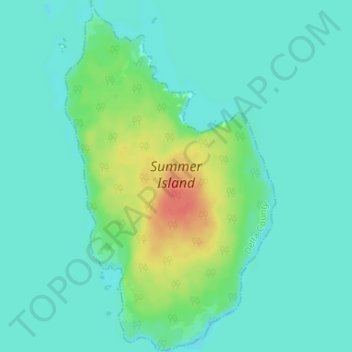 Summer Island topographic map, elevation, terrain