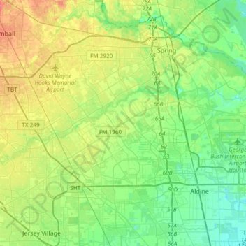 Cypress Creek topographic map, elevation, terrain