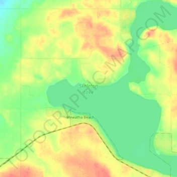 Skeleton Lake topographic map, elevation, terrain