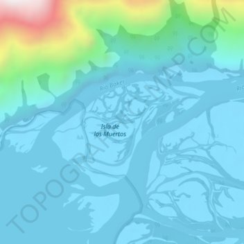 Río Baker topographic map, elevation, terrain