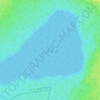 小苏干湖 topographic map, elevation, terrain