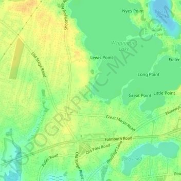 Opeechee Heights Beach topographic map, elevation, terrain
