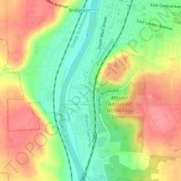 Miamisburg Community Park topographic map, elevation, terrain