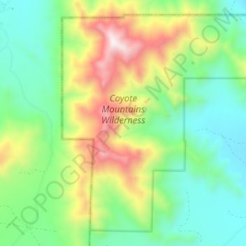 Coyote Mountains Wilderness Area topographic map, elevation, terrain