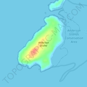 Anderson Island topographic map, elevation, terrain