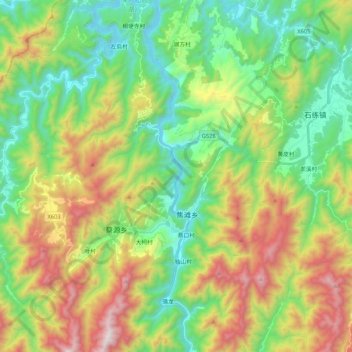 乌溪江 topographic map, elevation, terrain