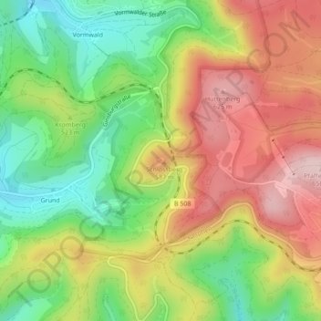 Ginsburg topographic map, elevation, terrain