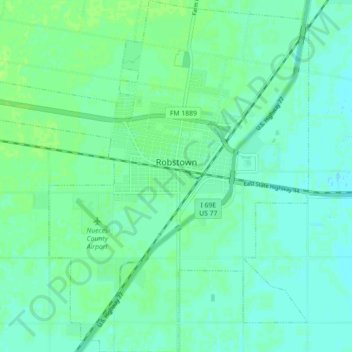 Robstown topographic map, elevation, terrain