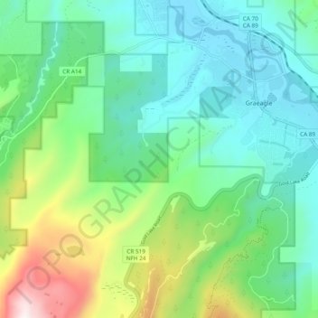 Graeagle topographic map, elevation, terrain