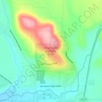 Observatory Hill State Park topographic map, elevation, terrain