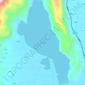 茈碧湖 topographic map, elevation, terrain