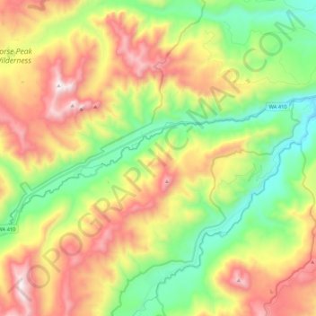 American River topographic map, elevation, terrain
