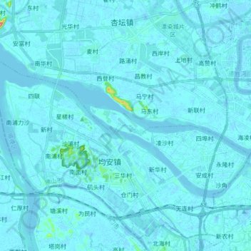 东海水道 topographic map, elevation, terrain