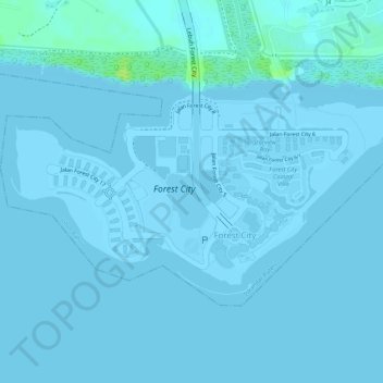 Forest City topographic map, elevation, terrain