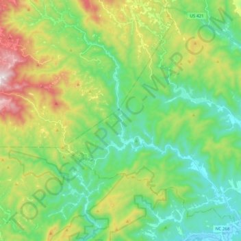 Elk Creek topographic map, elevation, terrain